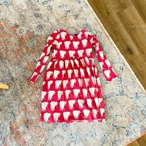 Pink Chicken Red Elephant Print Dress